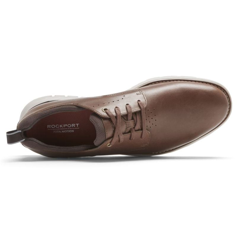 Sapato Oxford Masculino Rockport Total Motion Sport com Biqueira Lisa - Avelã