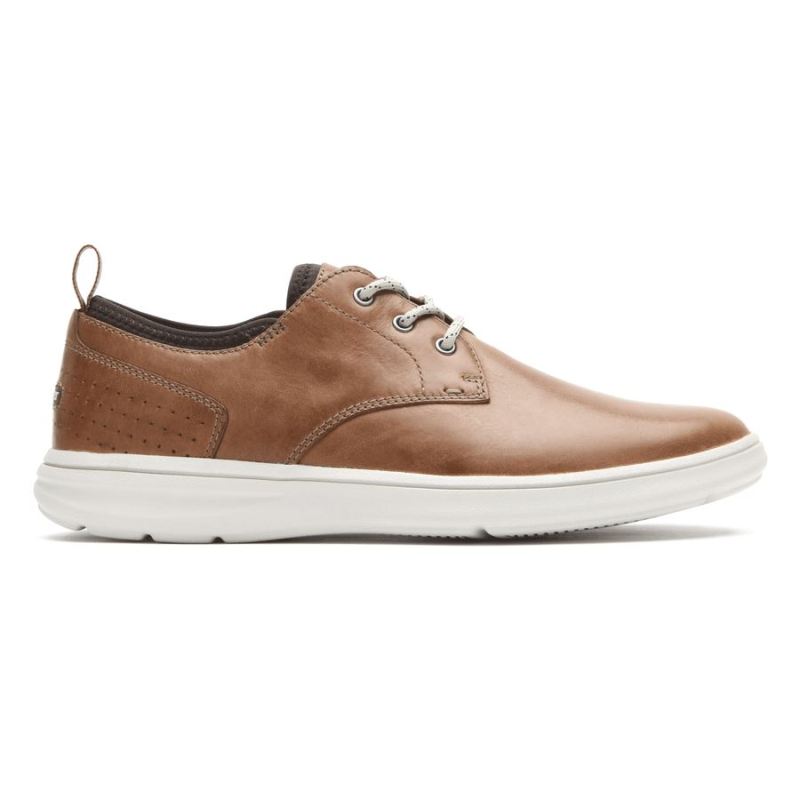 Zaden Masculina Rockport Biqueira Lisa Oxford - Boston Couro Bege