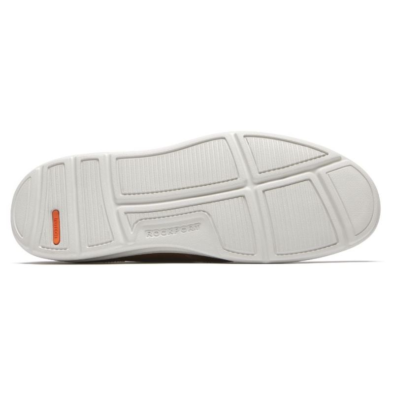 Zaden Masculina Rockport Biqueira Lisa Oxford - Boston Couro Bege