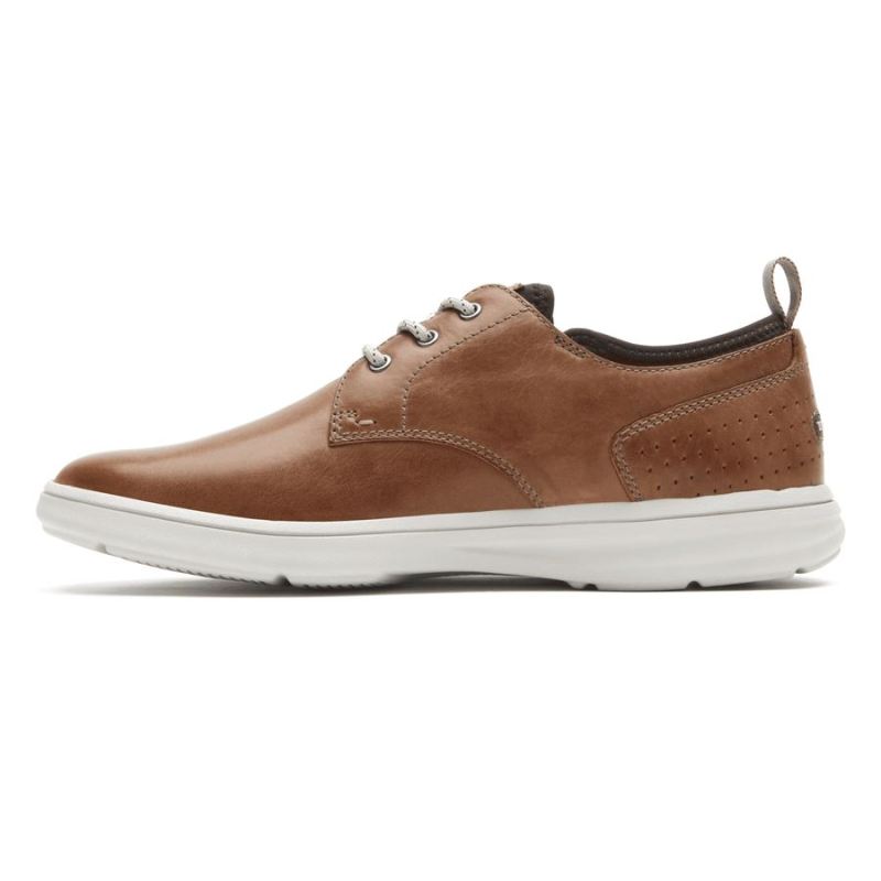 Zaden Masculina Rockport Biqueira Lisa Oxford - Boston Couro Bege