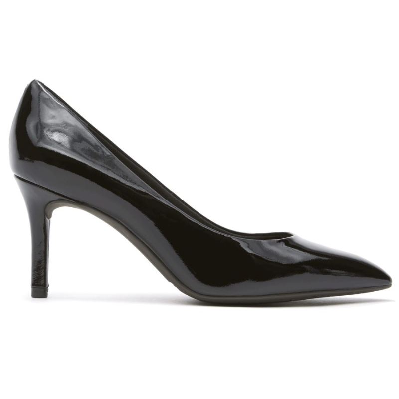 SALTO ROCKPORT FEMININO TOTAL MOTION 75MM BICO FINO - PRETO VERNIZ