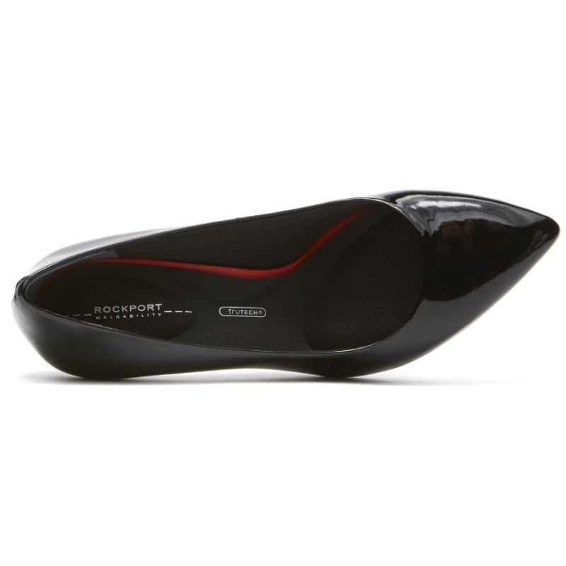 SALTO ROCKPORT FEMININO TOTAL MOTION 75MM BICO FINO - PRETO VERNIZ