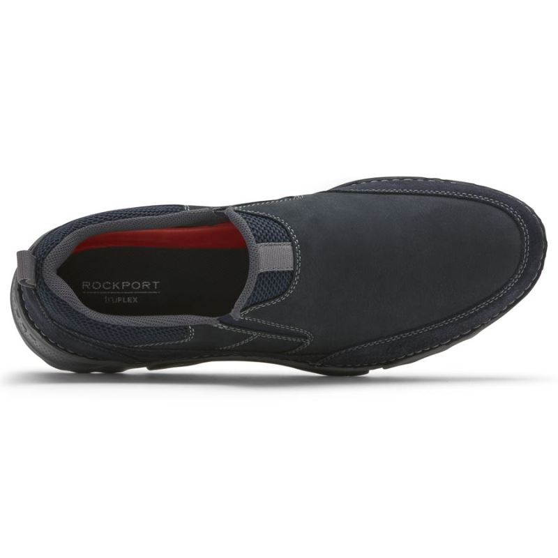 PANTURRILHA MASCULINA ROCKPORT ROCSPORTS SLIP-ON - COURO MARINHO/MACHINE