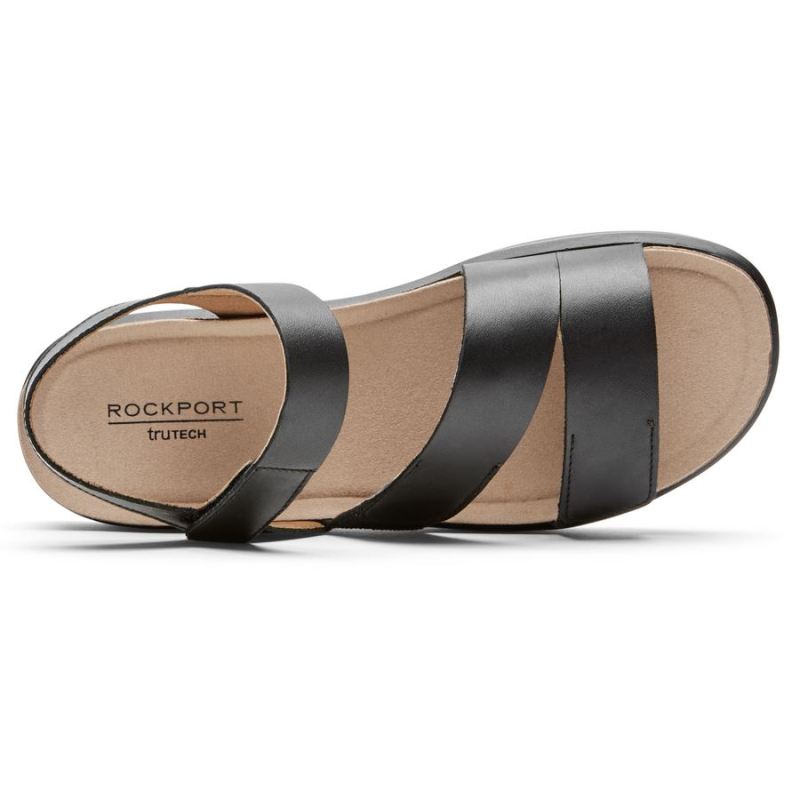 SANDÁLIA ROCKPORT FEMININA KELLS BAY COM 3 TIRAS - PRETA