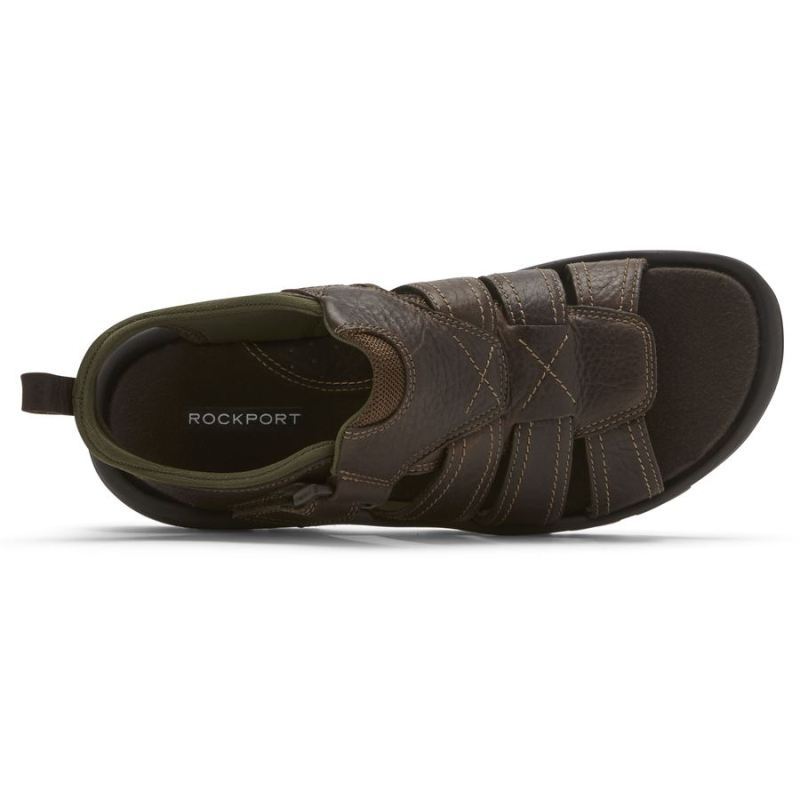 ROCKPORT SPRINGBORO ROCKLAKE FISHERMAN MASCULINASANDÁLIA - MARROM