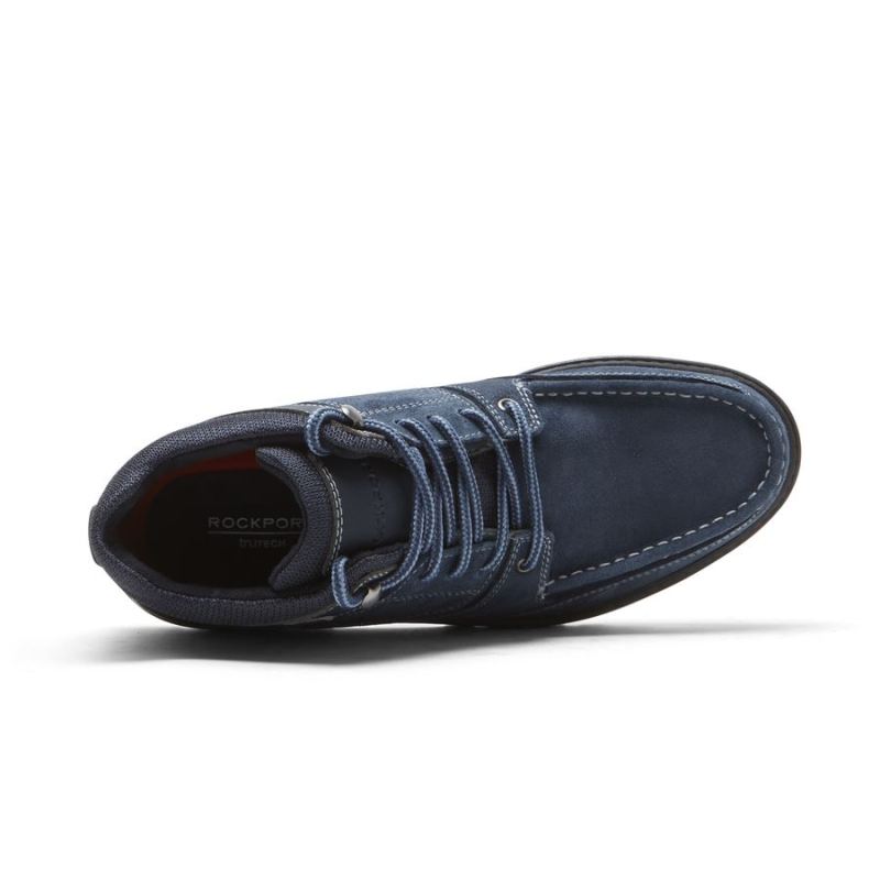 BOTA MASCULINA ROCKPORT RESISTENTE ÀS INTEMPÉRIES - IMPERMEÁVEL - CAMURÇA MARINHO