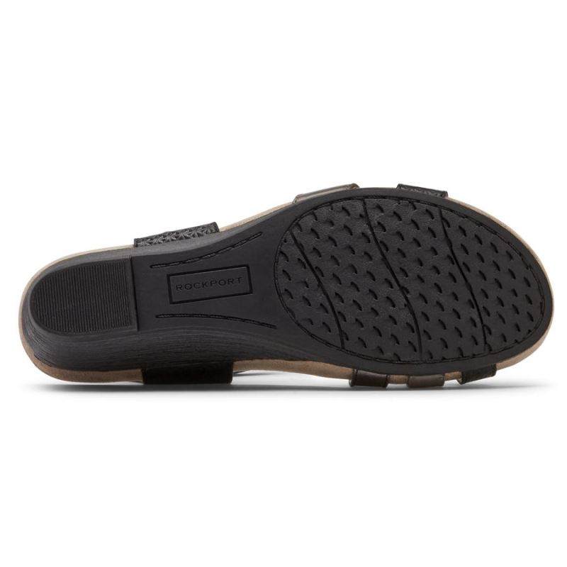 SANDÁLIA COBB HILL HOLLYWOOD FEMININA ROCKPORT COM 4 TIRAS - PRETA MULTI