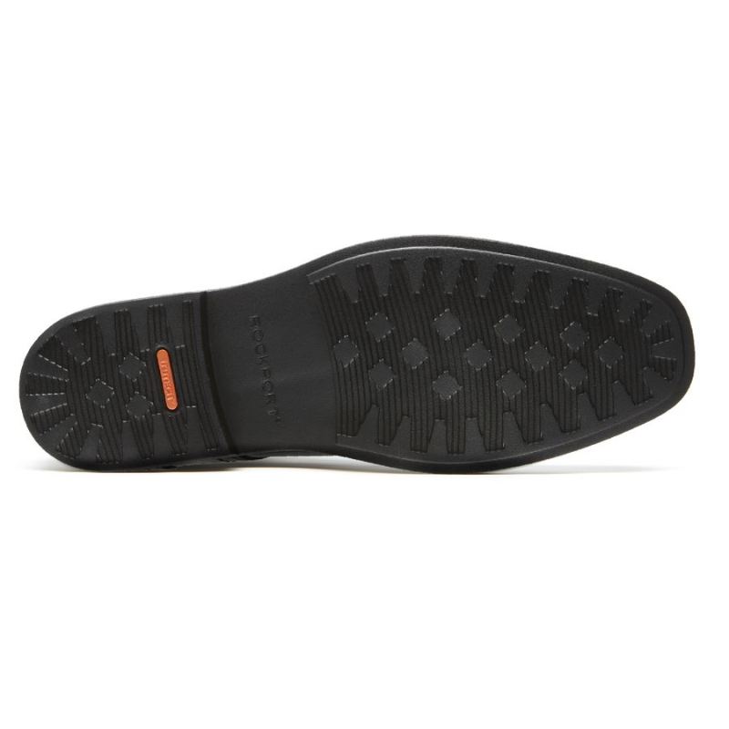 Bota masculina Rockport Slayter com bico avental, modelo Oxford-Preto