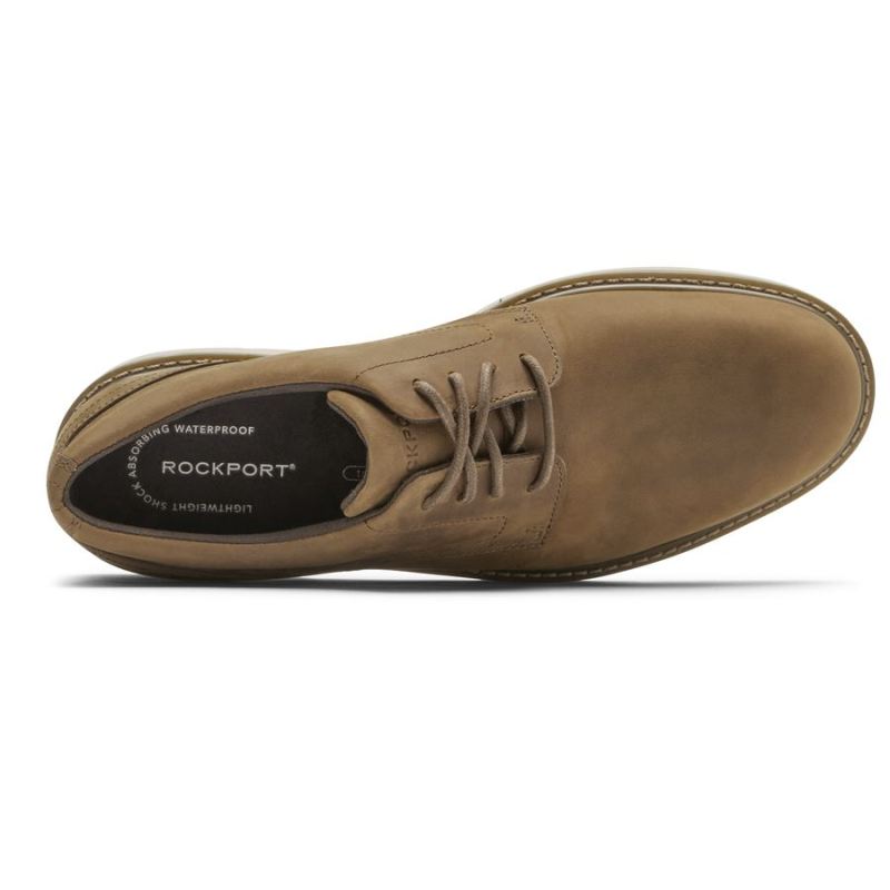ROCKPORT Charlee Masculino com Biqueira Lisa Impermeável - Oxford - Spice