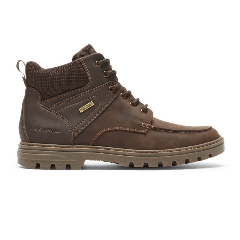 BOTA MOC-TOE MASCULINA ROCKPORT - IMPERMEÁVEL - COURO JAVA/CAMURÇA