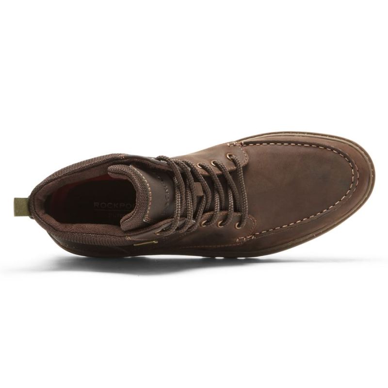 BOTA MOC-TOE MASCULINA ROCKPORT - IMPERMEÁVEL - COURO JAVA/CAMURÇA