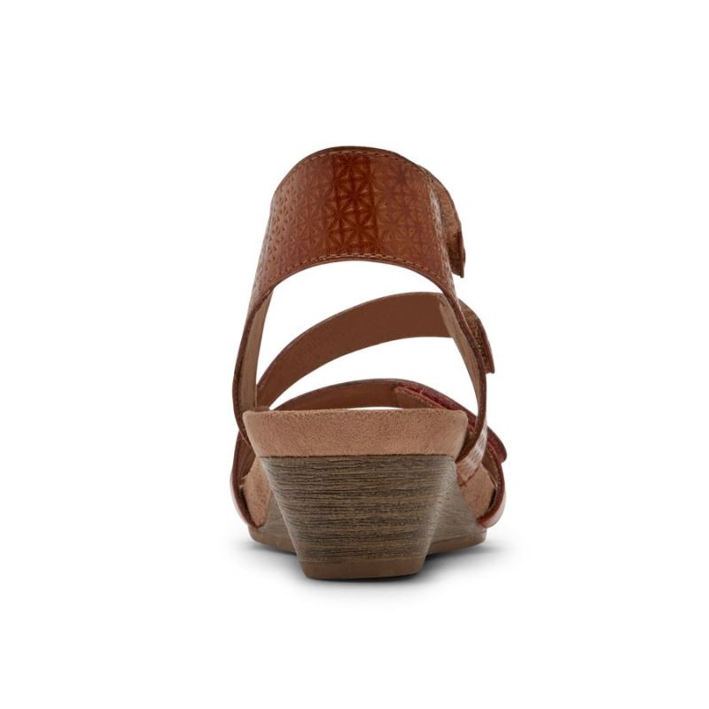SANDÁLIA ROCKPORT COBB HILL HOLLYWOOD COM 4 TIRAS FEMININA - BEGE MULTI