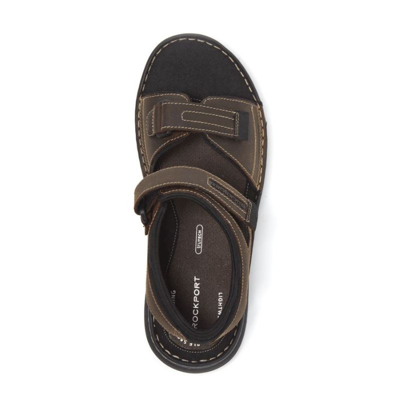 ROCKPORT Darwin Masculino com Tiras Curtas - Marrom IICOURO