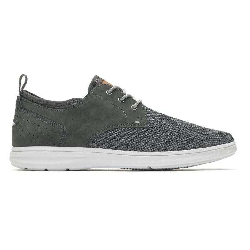 Oxford Masculina Rockport Zaden Biqueira Lisa - Nubuck Estanho/Tela