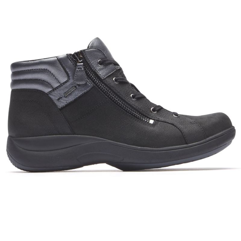 BOTA DE CANO BAIXO IMPERMEÁVEL ROCKPORT REV STRIDARC FEMININA - PRETA