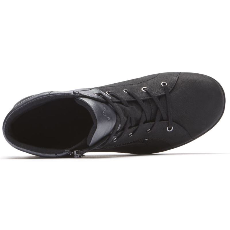 BOTA DE CANO BAIXO IMPERMEÁVEL ROCKPORT REV STRIDARC FEMININA - PRETA