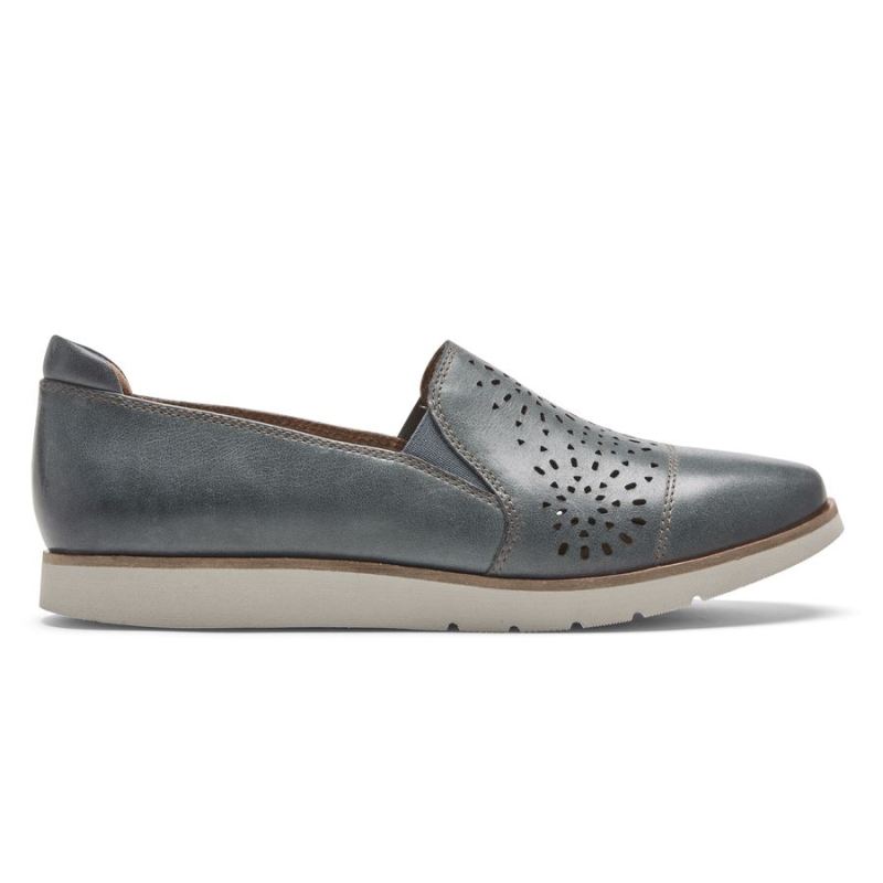 MOCASSINO ROCKPORT Feminino COBB HILL LACI TWIN - GORE SLIP-ON - COURO AZUL-AZUL-AZUL