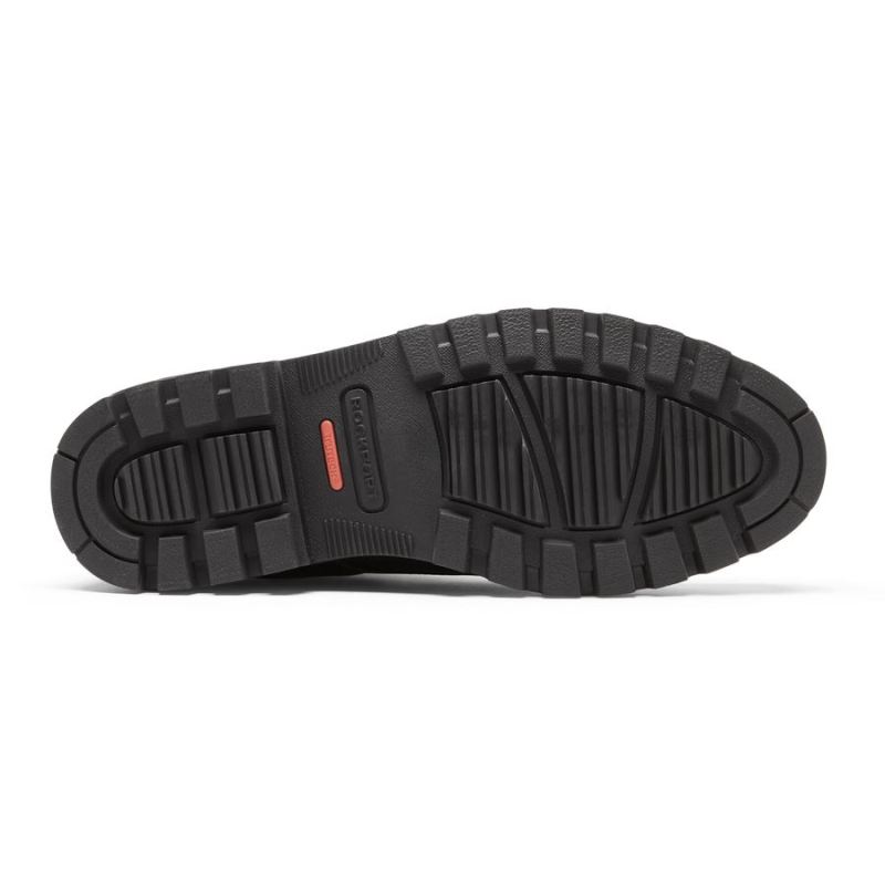 BOTA MOC MASCULINA ROCKPORT RESISTENTE ÀS TEMPERATURAS - À PROVA D'ÁGUA - COURO PRETO/CAMURÇA