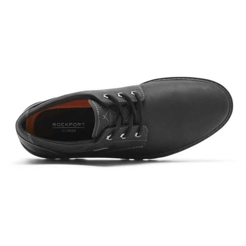 BOTA ROCKPORT MASCULINA WEATHER ORNÃO É OXFORD - IMPERMEÁVEL - COURO PRETO