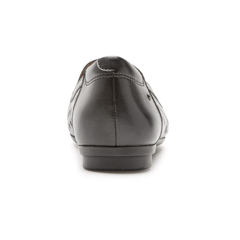 COBB HILL MAIIKA FEMININA ROCKPORTSandália Slip-on Trançada - Couro Preto
