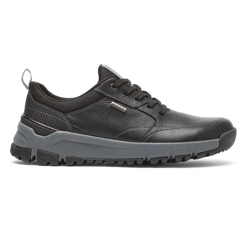 TÊNIS MASCULINO ROCKPORT GLASTONBURY UBAL - IMPERMEÁVEL - COURO PRETO/CAMURÇA