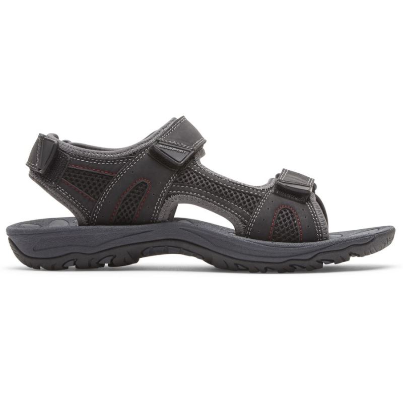 SANDÁLIA MASCULINA ROCKPORT HAYES COM TIRAS QUARTO - PRETA