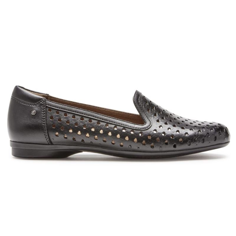 COBB HILL MAIIKA FEMININA ROCKPORTSandália Slip-on Trançada - Couro Preto