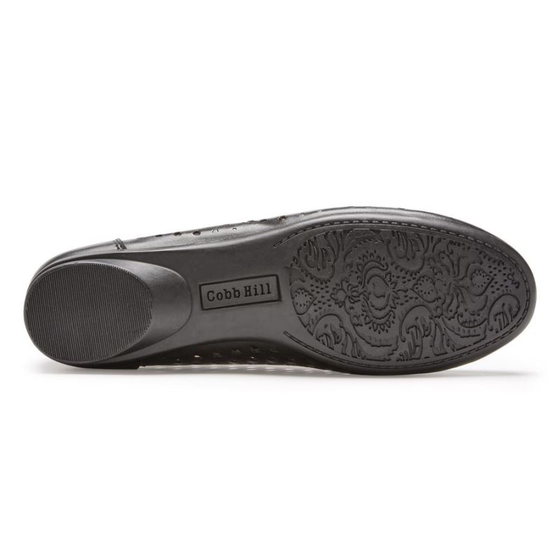 COBB HILL MAIIKA FEMININA ROCKPORTSandália Slip-on Trançada - Couro Preto