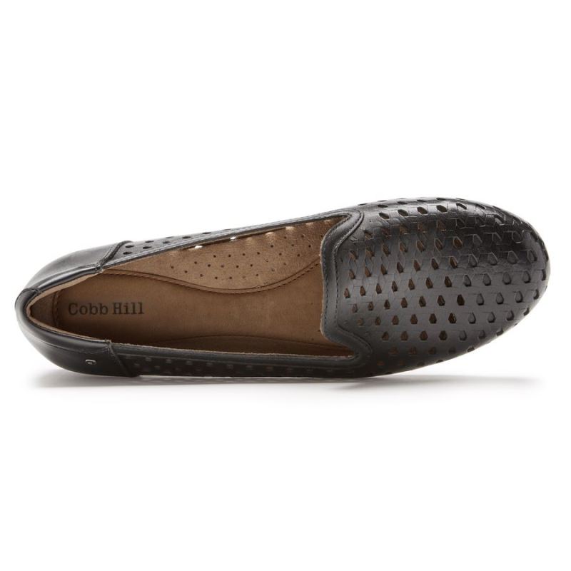 COBB HILL MAIIKA FEMININA ROCKPORTSandália Slip-on Trançada - Couro Preto