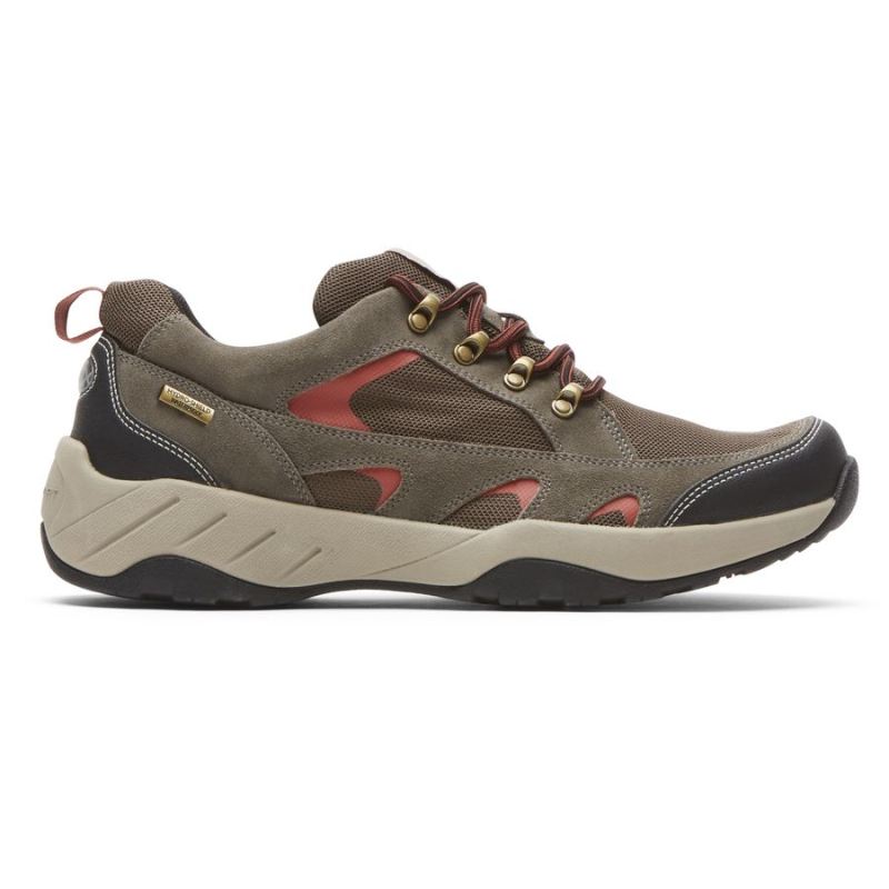 XCS SPRUCE PEAK TREKKER MASCULINO ROCKPORT - À PROVA D'ÁGUA - BRANCOCAMURÇA/MALHA