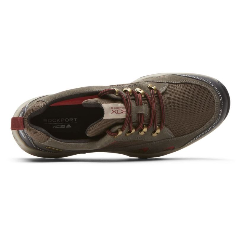 XCS SPRUCE PEAK TREKKER MASCULINO ROCKPORT - À PROVA D'ÁGUA - BRANCOCAMURÇA/MALHA