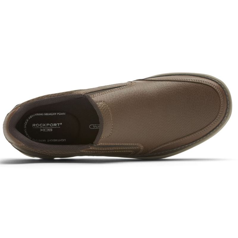 ROCKPORT MEN'S GET YOUR KICKS MUDGUARD SLIP-ON-DEEP CHOCOLATE