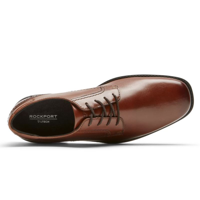 OXFORD MASCULINO ROCKPORT GREYSON COM BICO LISO - BEGE