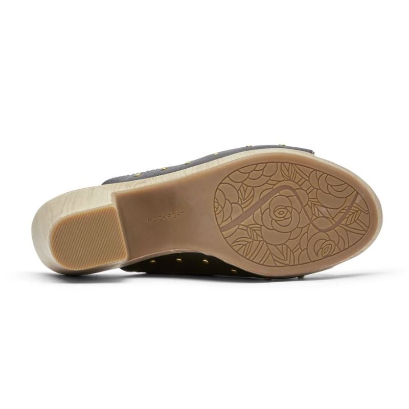 SANDÁLIA ROCKPORT VIVIANNE SLIDE FEMININA - PRETA COM TACHAS