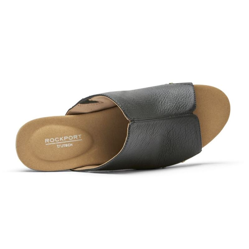 SANDÁLIA ROCKPORT VIVIANNE SLIDE FEMININA - PRETA COM TACHAS