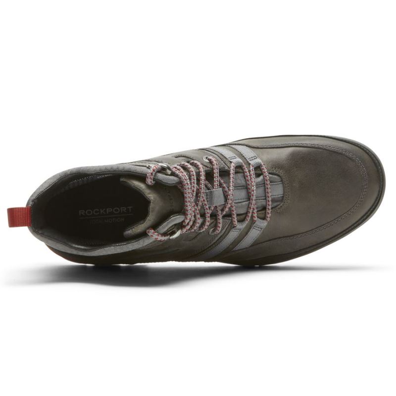 BOTA ROCKPORT MASCULINA TOTAL MOTION TREK MODERN - IMPERMEÁVEL - CINZA AÇO