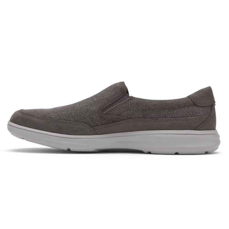 TÊNIS MASCULINO ROCKPORTBECKWITH SLIP-ON-MAGNET CINZA CANVAS/NUBUCK