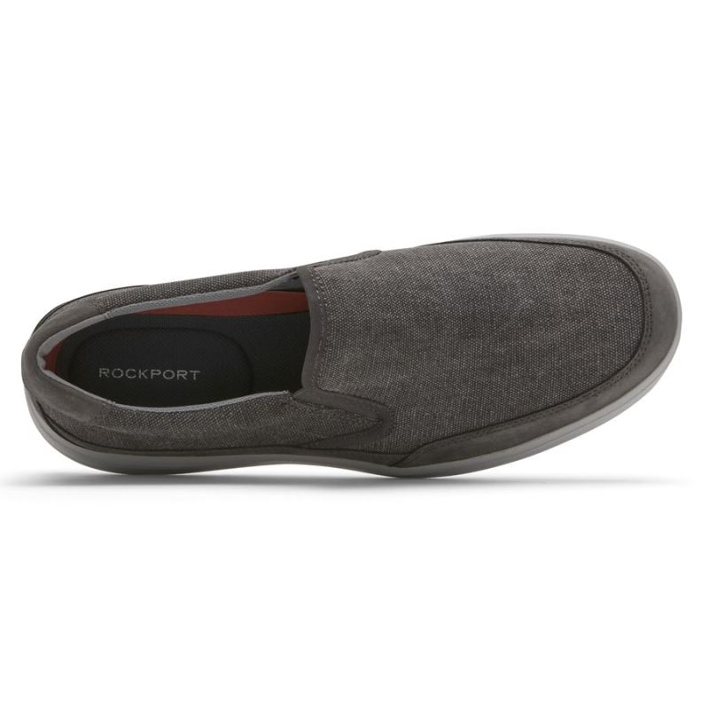 TÊNIS MASCULINO ROCKPORTBECKWITH SLIP-ON-MAGNET CINZA CANVAS/NUBUCK
