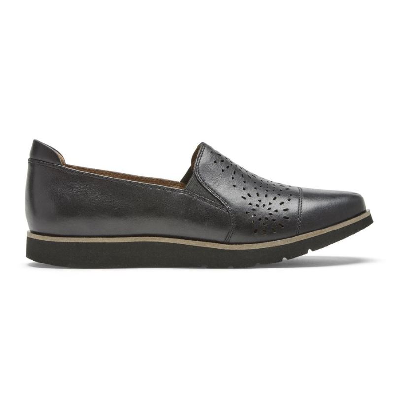 SANDÁLIA COBB HILL LACI TWIN-GORE SLIP-ON FEMININA ROCKPORT - COURO PRETO