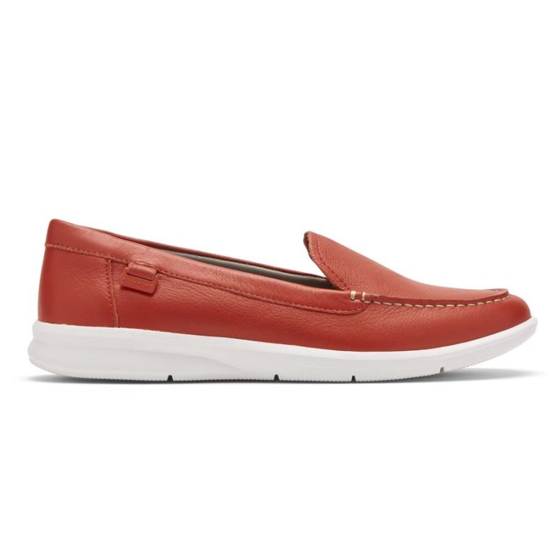 Mocassim lavável Ayva feminino Rockport - Couro lavável vermelho salsa