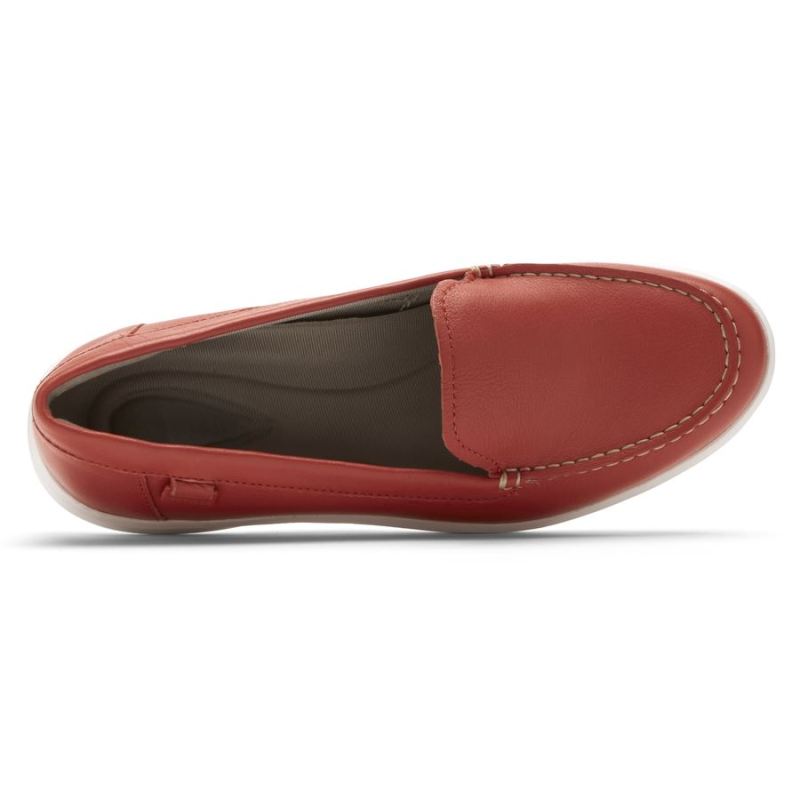Mocassim lavável Ayva feminino Rockport - Couro lavável vermelho salsa