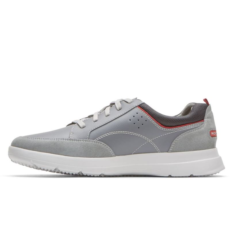 TÊNIS MASCULINO ROCKPORT TRUFLEX CAYDEN - COURO CINZA AÇO/CAMURÇA