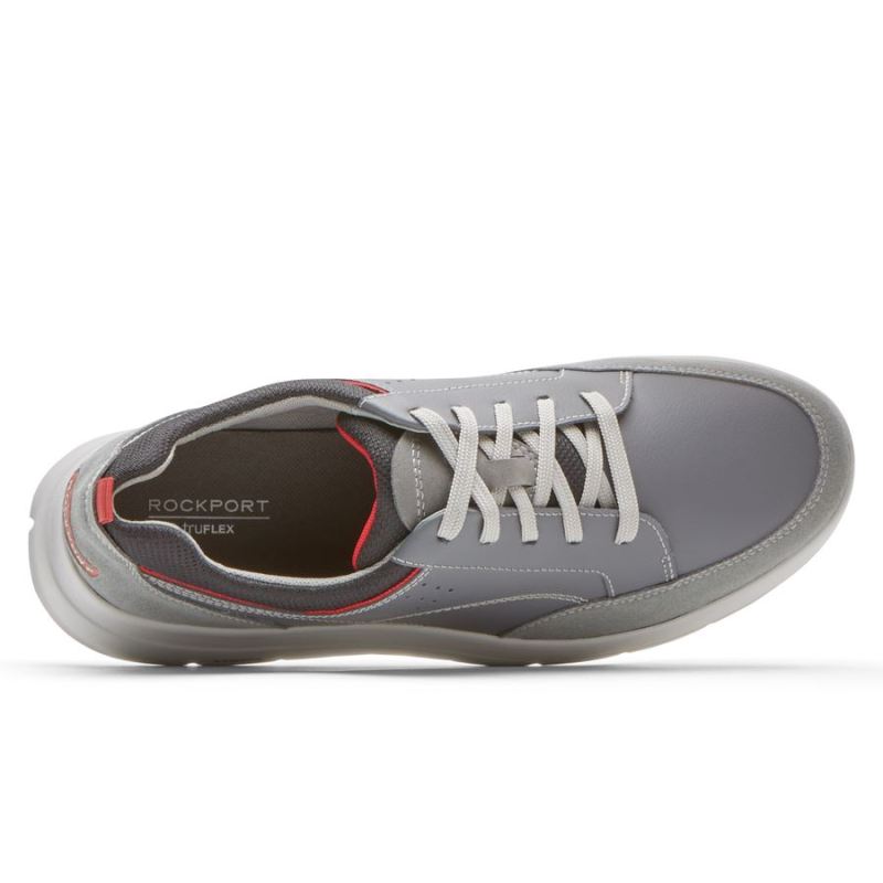 TÊNIS MASCULINO ROCKPORT TRUFLEX CAYDEN - COURO CINZA AÇO/CAMURÇA