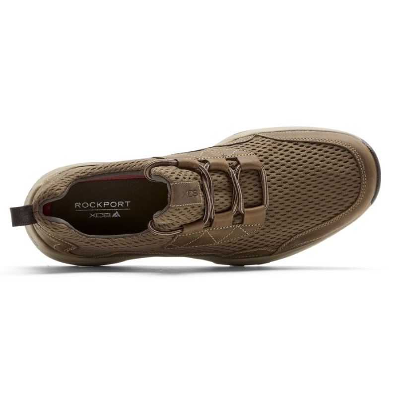TÊNIS ROCKPORT XCS SPRUCE PEAK MASCULINO - COURO BOSTON BEGE COM MALHA
