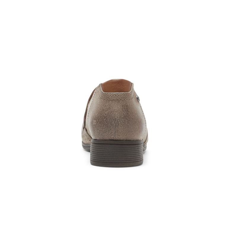 ROCKPORT Cobb Hill Crosbie Slip-on Feminino - Cinza-Amarelo