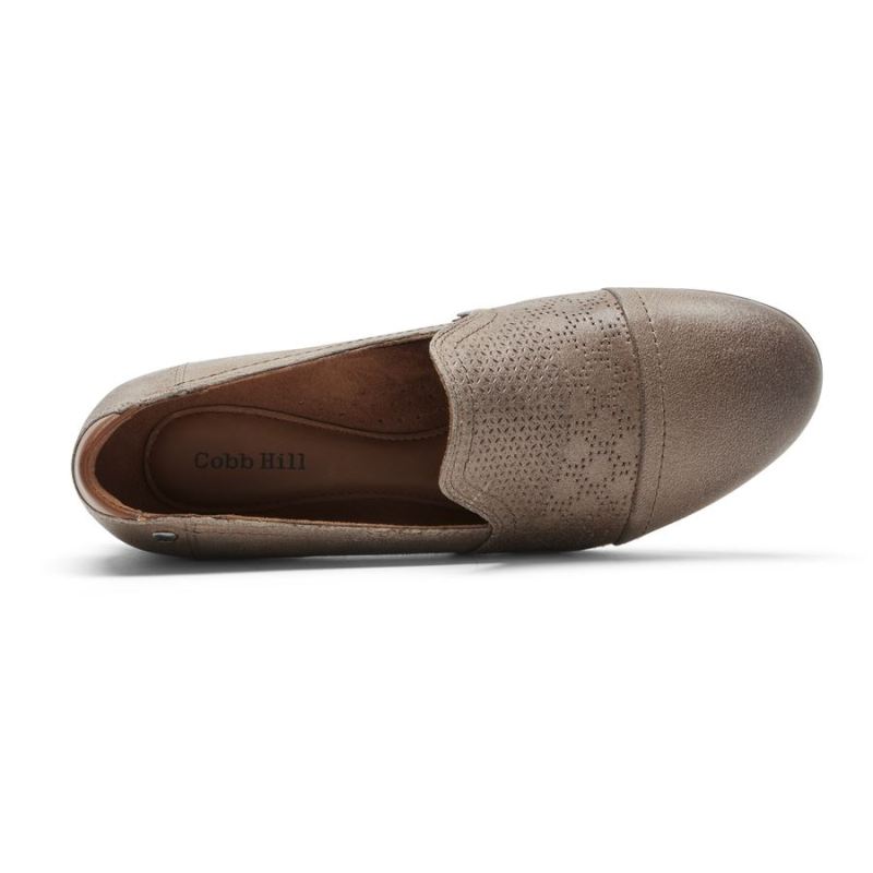 ROCKPORT Cobb Hill Crosbie Slip-on Feminino - Cinza-Amarelo