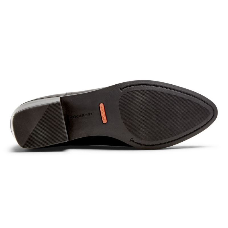 BOTA MÉDIA GEOVANA FEMININA ROCKPORT - COURO PRETO IMPERMEÁVEL