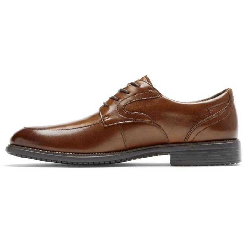 Bota masculina Rockport Total Motion Dressport com bico avental, modelo Oxford-Bege