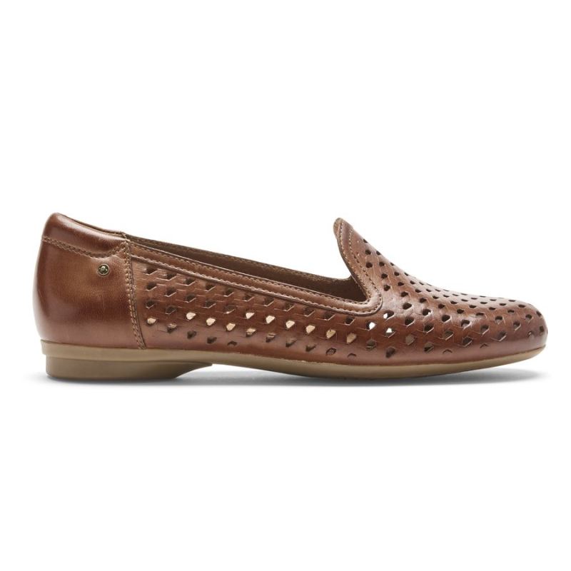 ROCKPORT COBB HILL MAIIKA WOVEN SLIP-ON - COURO BRANCO