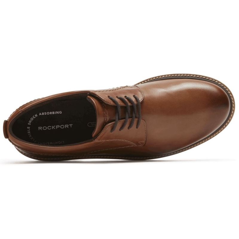ROCKPORT MASCULINO MARSHALL OXFORD COM BICO DE PLANO - COURO CONHAQUE